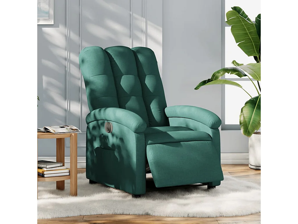 Fauteuil inclinable électrique Vert foncé Tissu