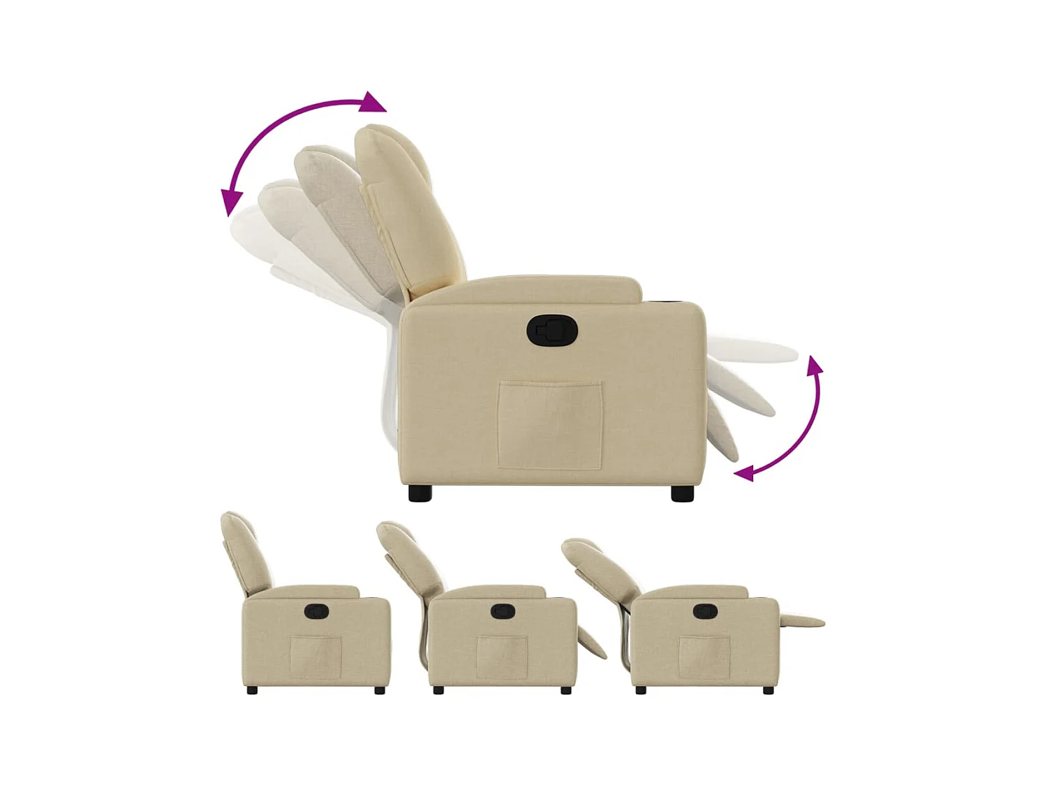 Fauteuil inclinable Crème Tissu