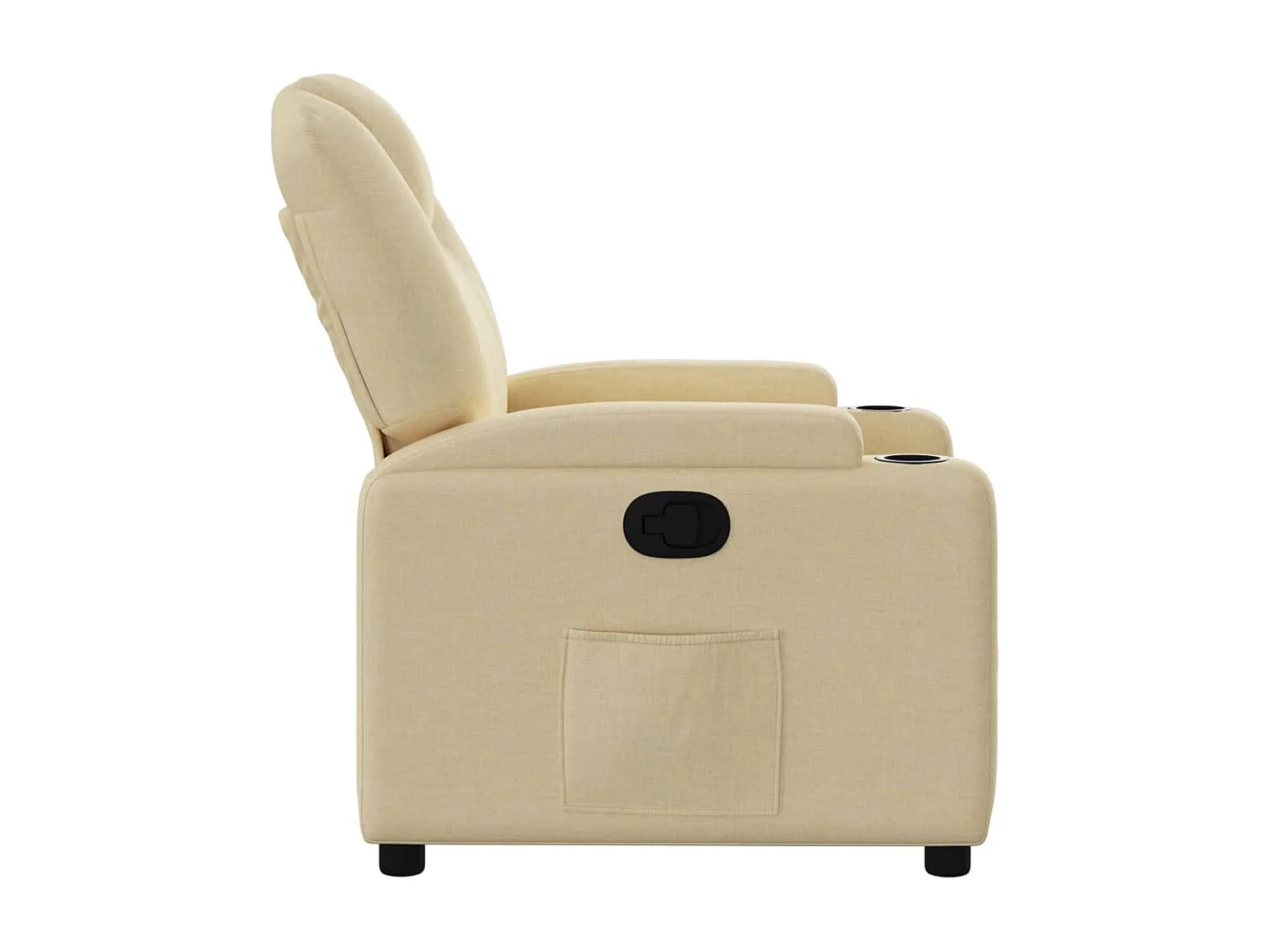 Fauteuil verstelbaar stof crèmekleurig