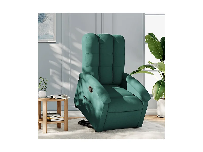 Relaxsessel mit Aufstehhilfe Dunkelgrün Stoff