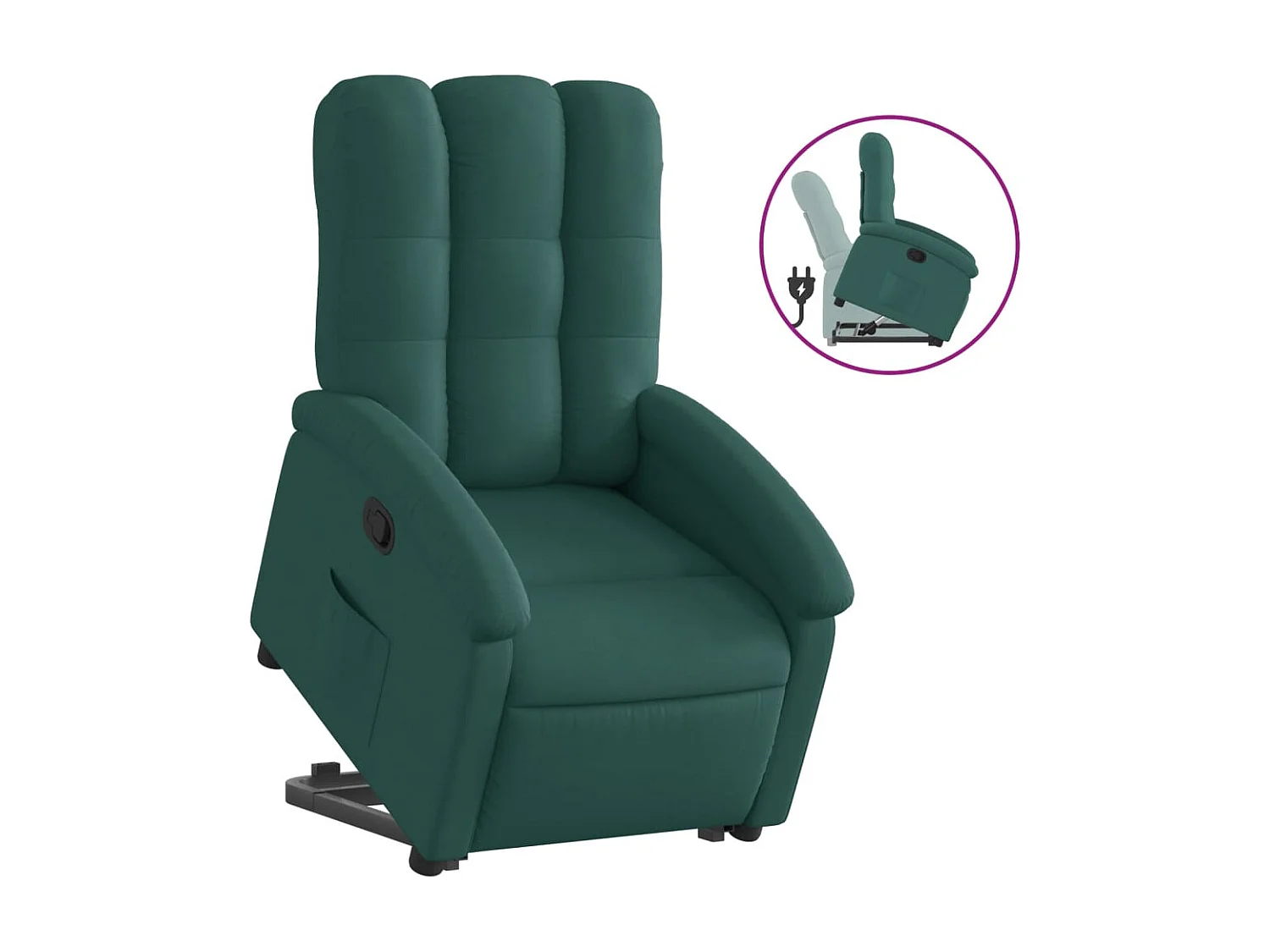 Fauteuil inclinable vert foncé tissu