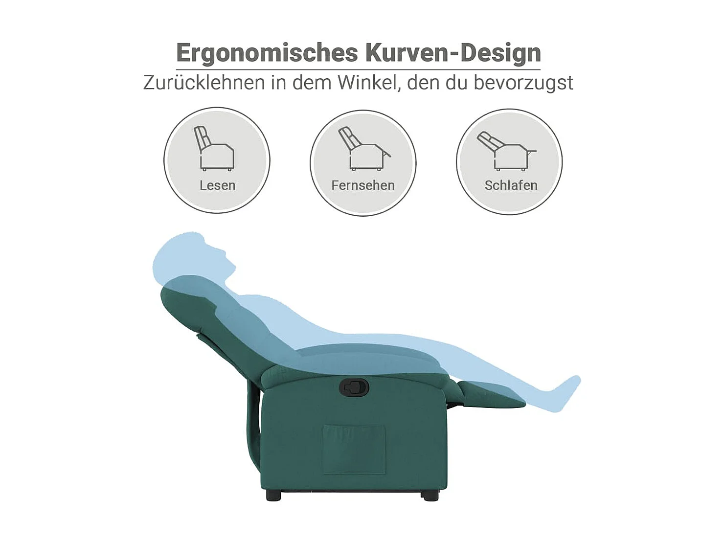 Fauteuil inclinable vert foncé tissu