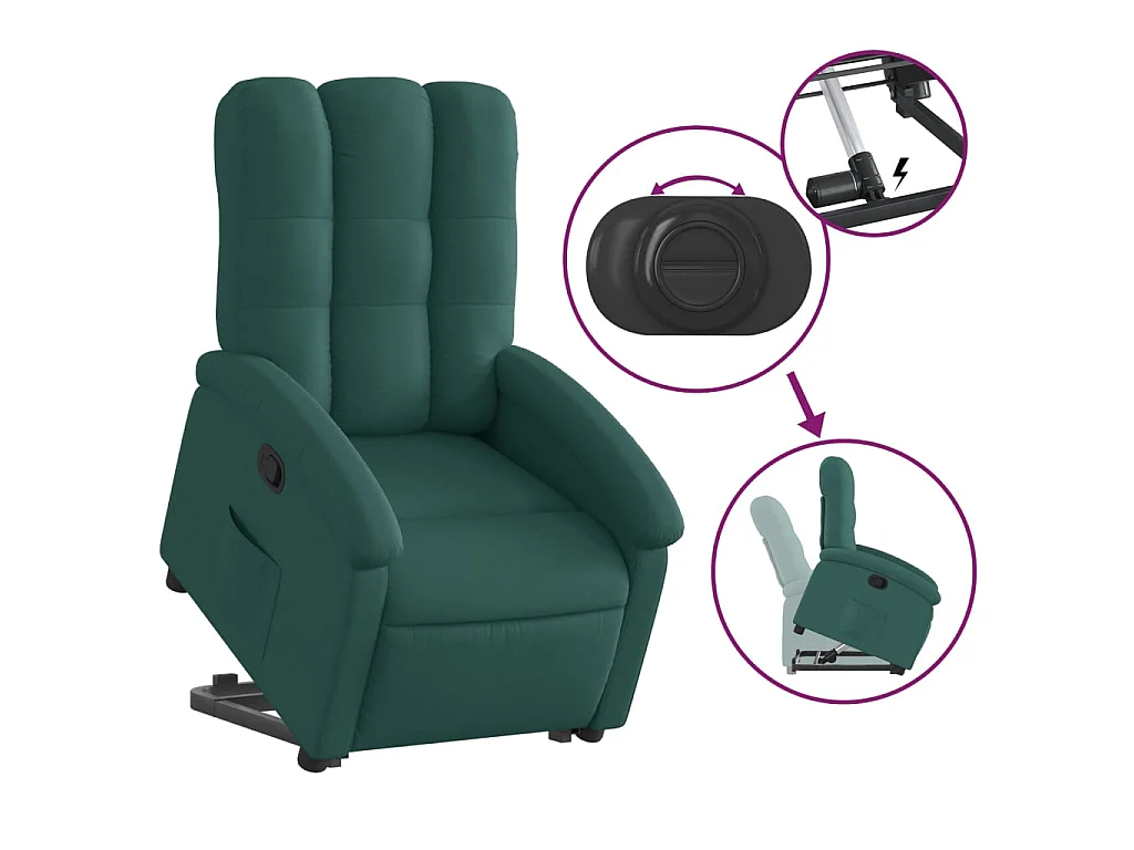 Sta-op-stoel verstelbaar stof donkergroen