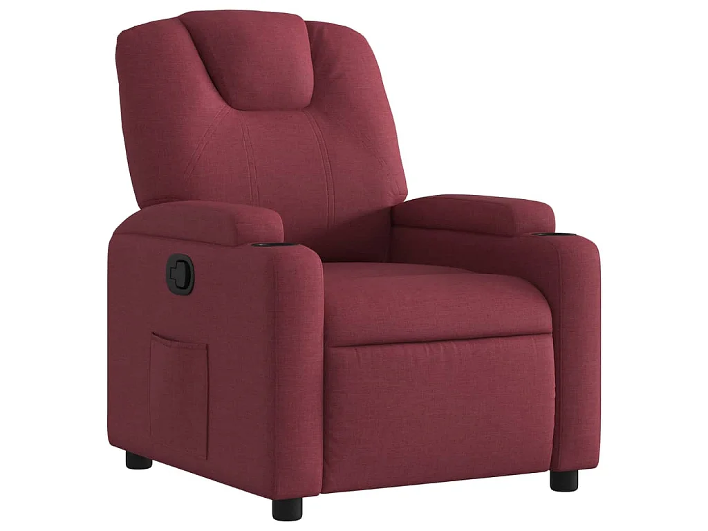 Fauteuil verstelbaar stof wijnrood