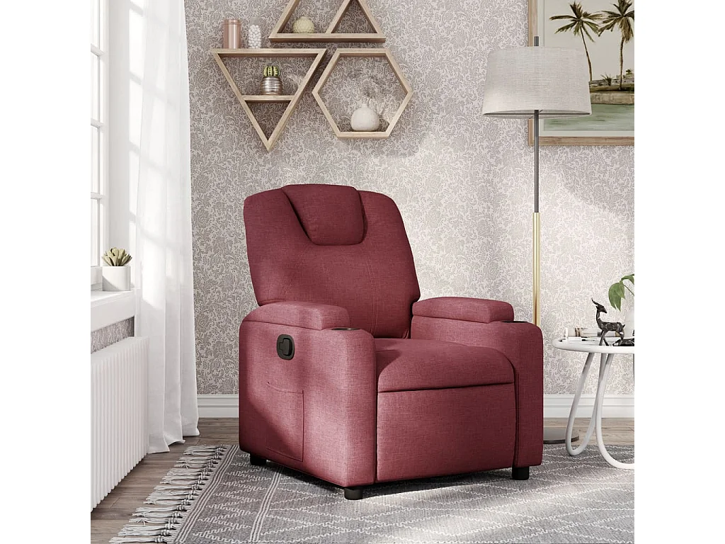 Fauteuil verstelbaar stof wijnrood
