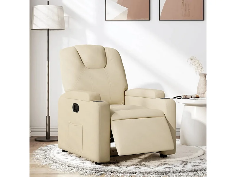 Relaxsessel Elektrisch Creme Stoff