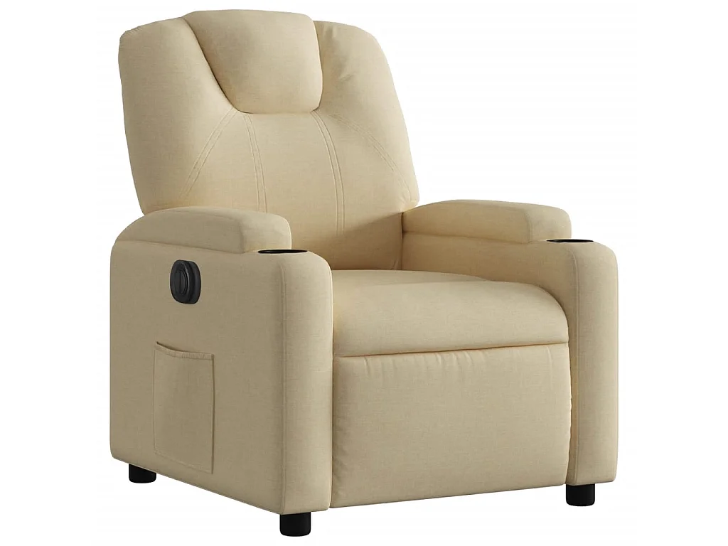 Fauteuil inclinable électrique Crème Tissu