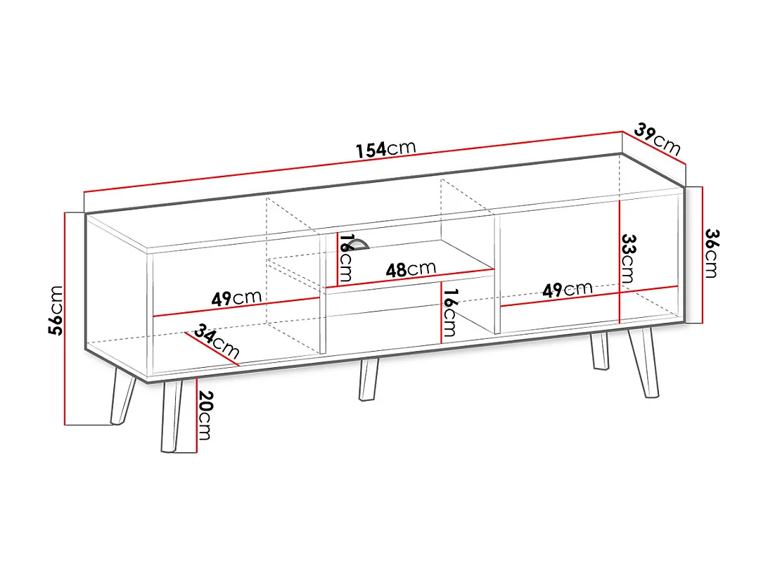 Móvel TV AMBIHOME DAMA 154x39x56cm
