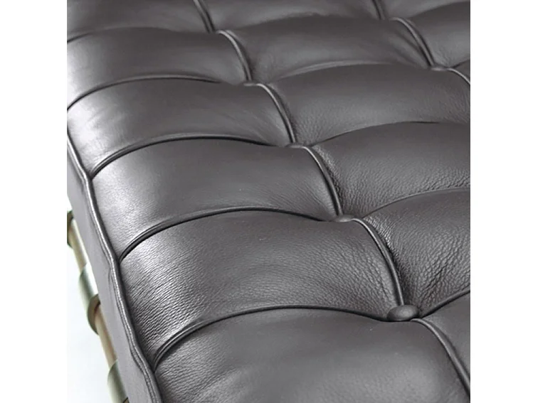 Méridienne design cuir noir capitonné Larkow