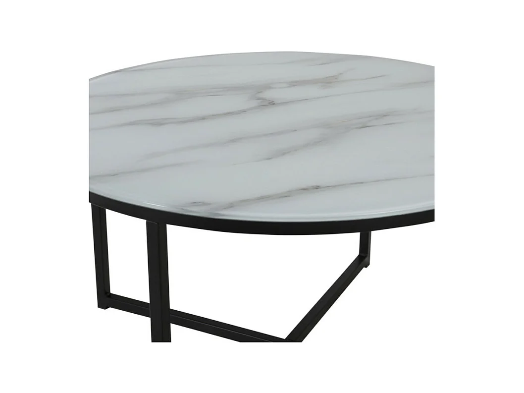 Rock salontafel Ø80 cm wit.