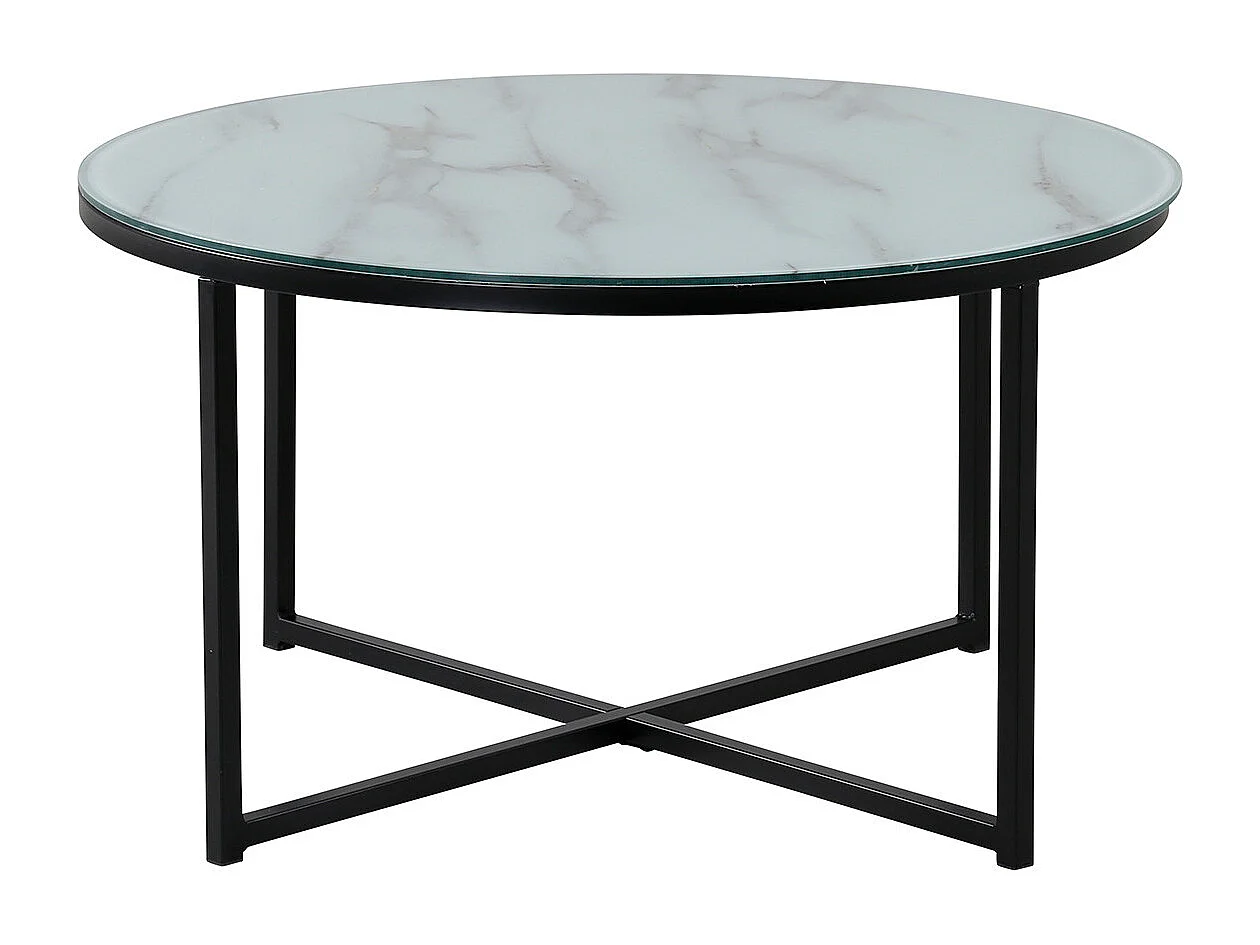 Rock salontafel Ø80 cm wit.