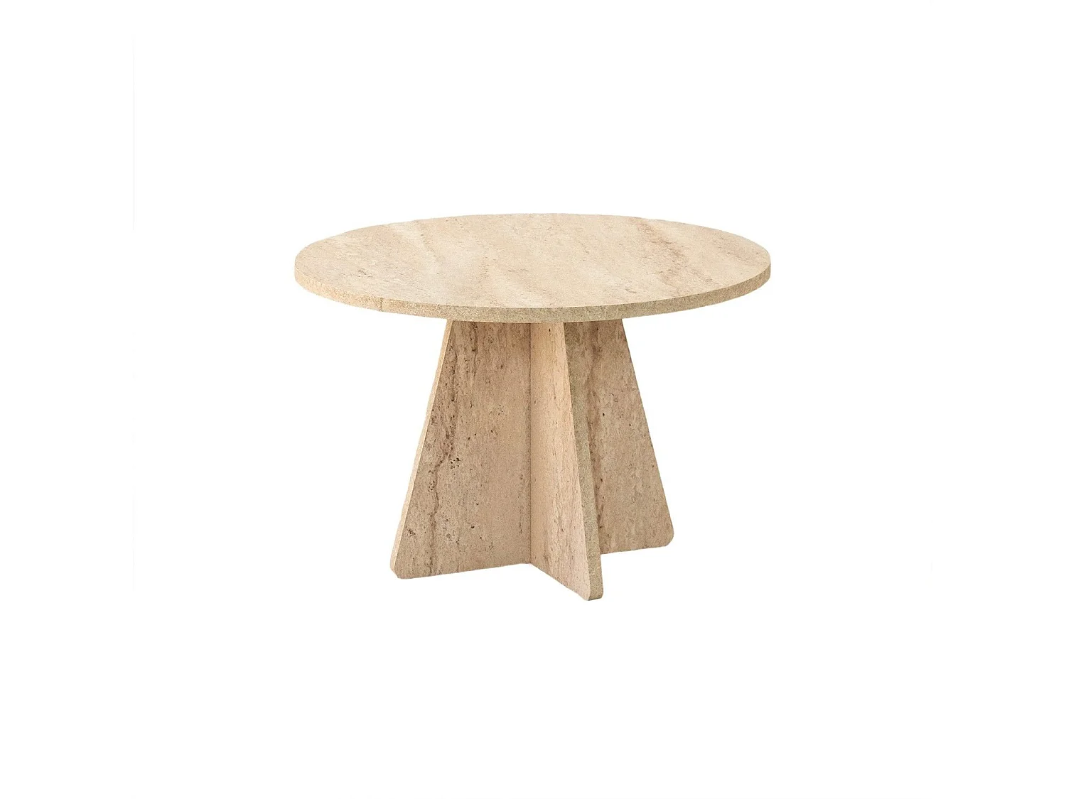 Table basse design Fungi D60cm Effet travertin Beige