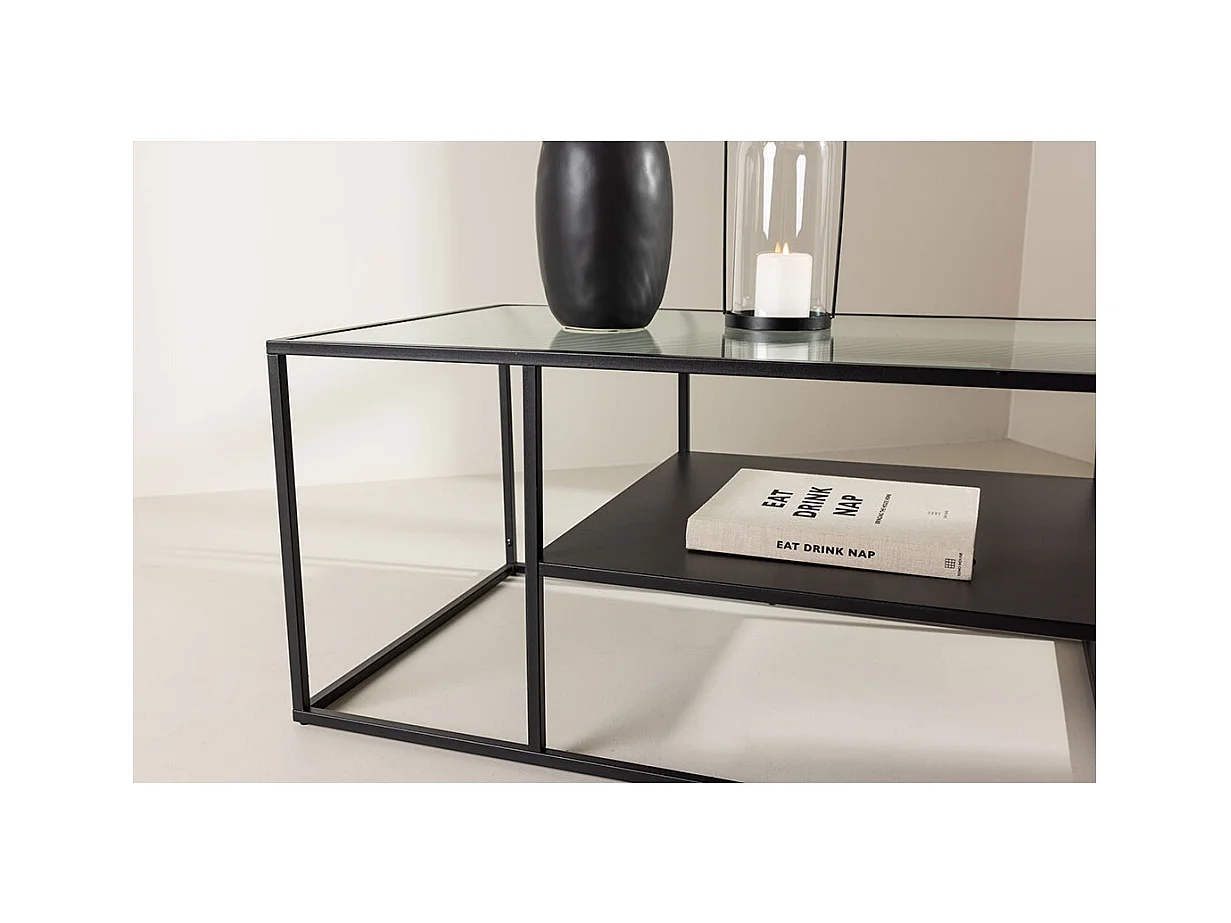 Mesa de centro Campinas 1 estante color negro.