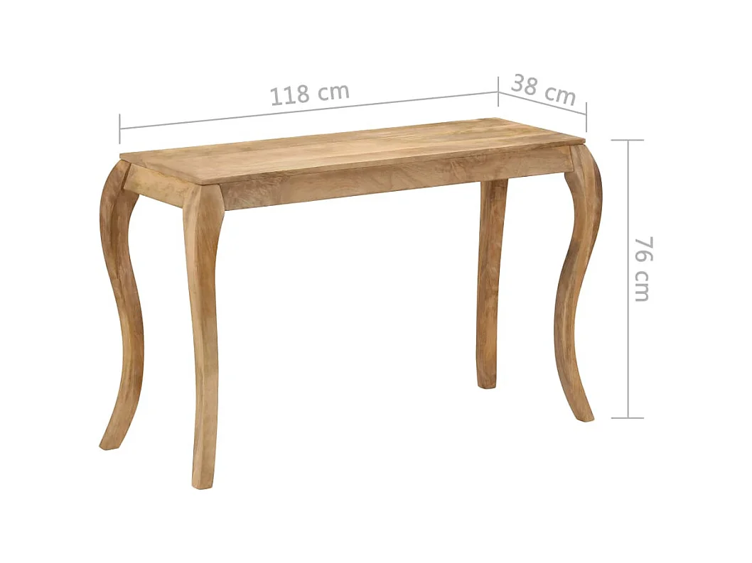 Table console 118x38x76 cm Bois de manguier massif