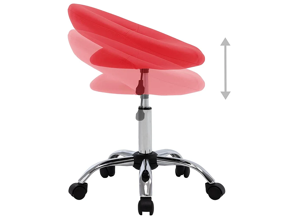 Chaise pivotante à manger Rouge Similicuir