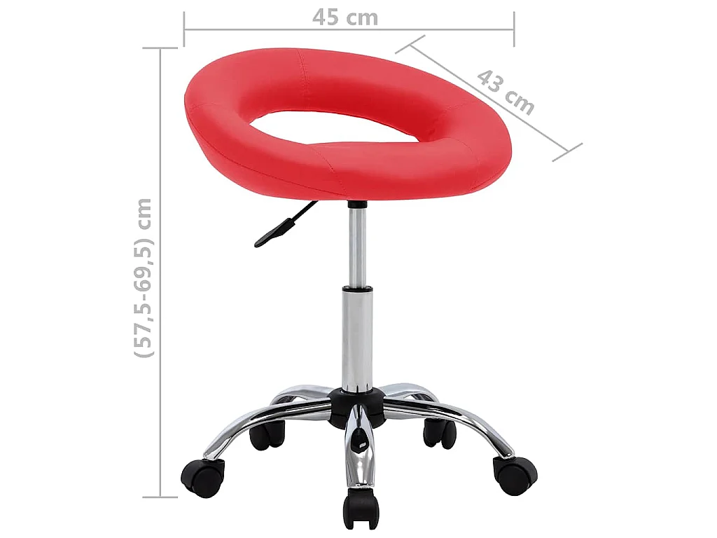 Chaise pivotante à manger Rouge Similicuir