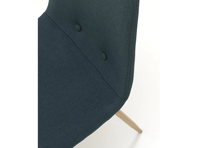 Chaise tissu vert foncé et pieds métal effet bois Mosac - Lot de 4