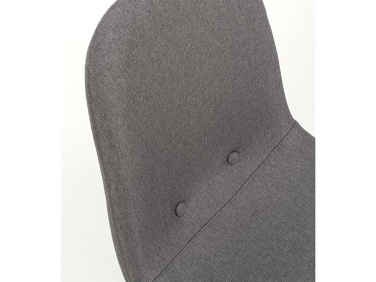 Stoel in mosac grijze stof en metalen poten met houteffect - Set van 4