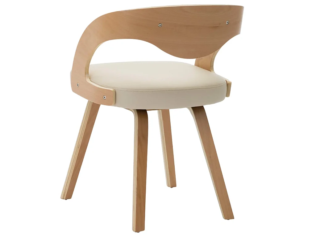 Esszimmerstühle 6 Stk. Creme Bugholz und Kunstleder