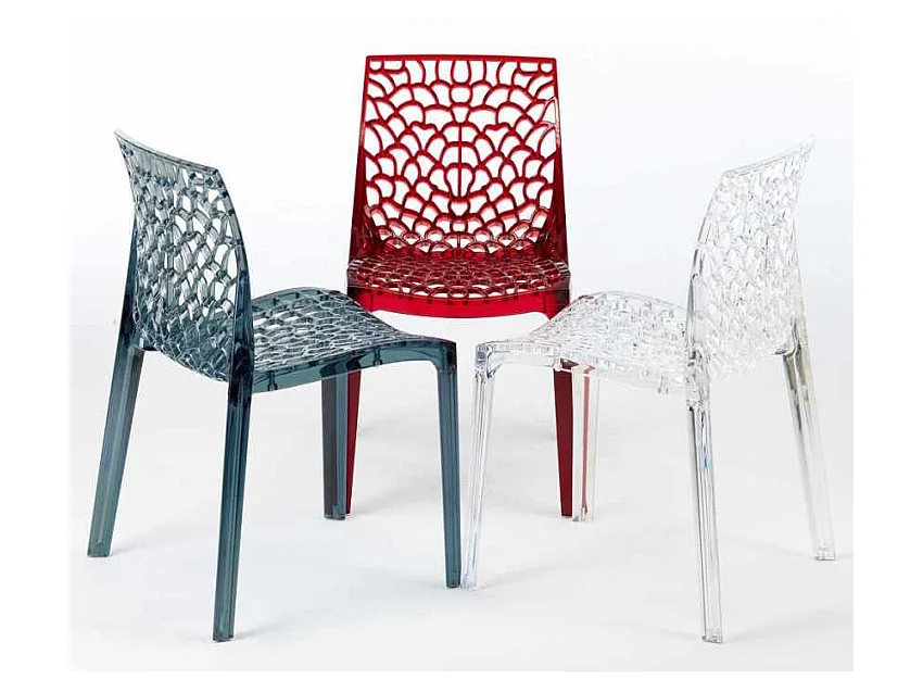 Chaise transparente empilable Pikazo-Couleur Transparent
