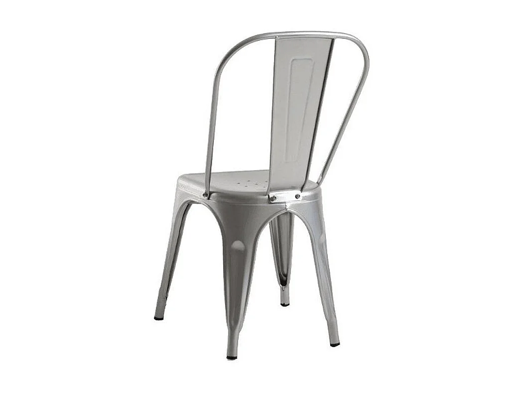 Silla industrial Kanbo de acero cepillado-Color Gris claro