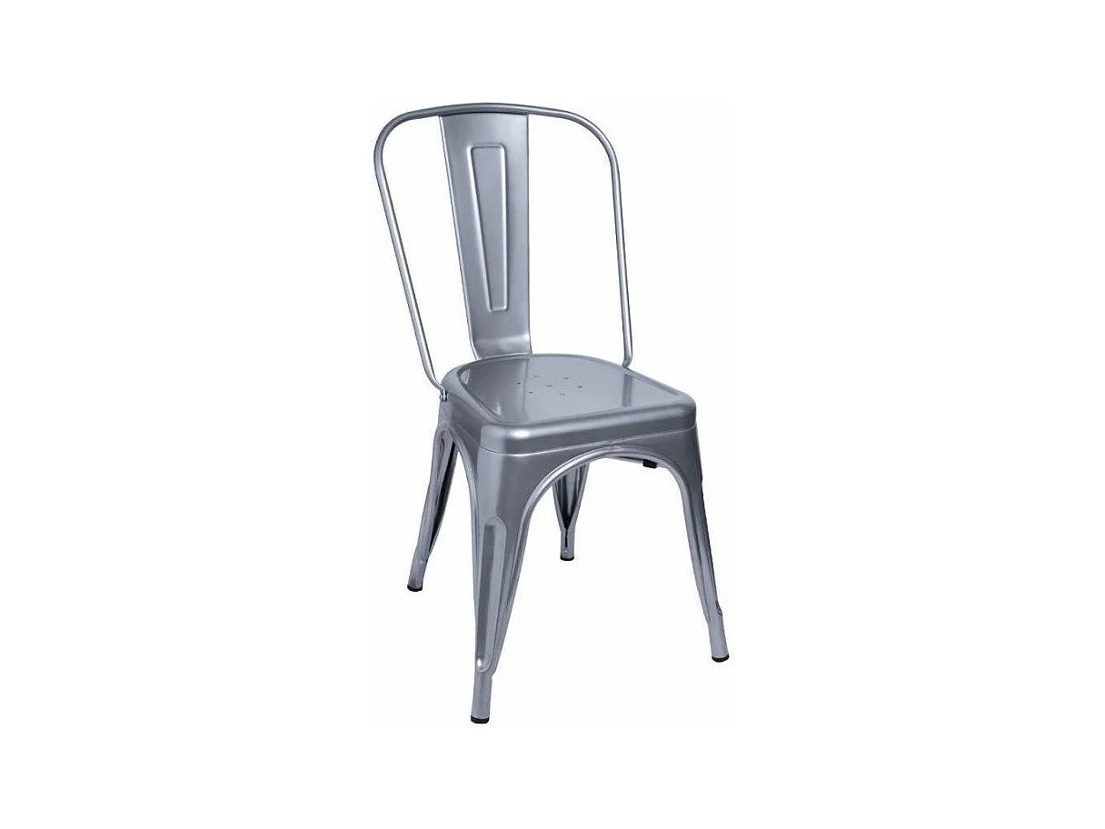 Chaise industrielle acier brossé Kanbo-Couleur Gris clair