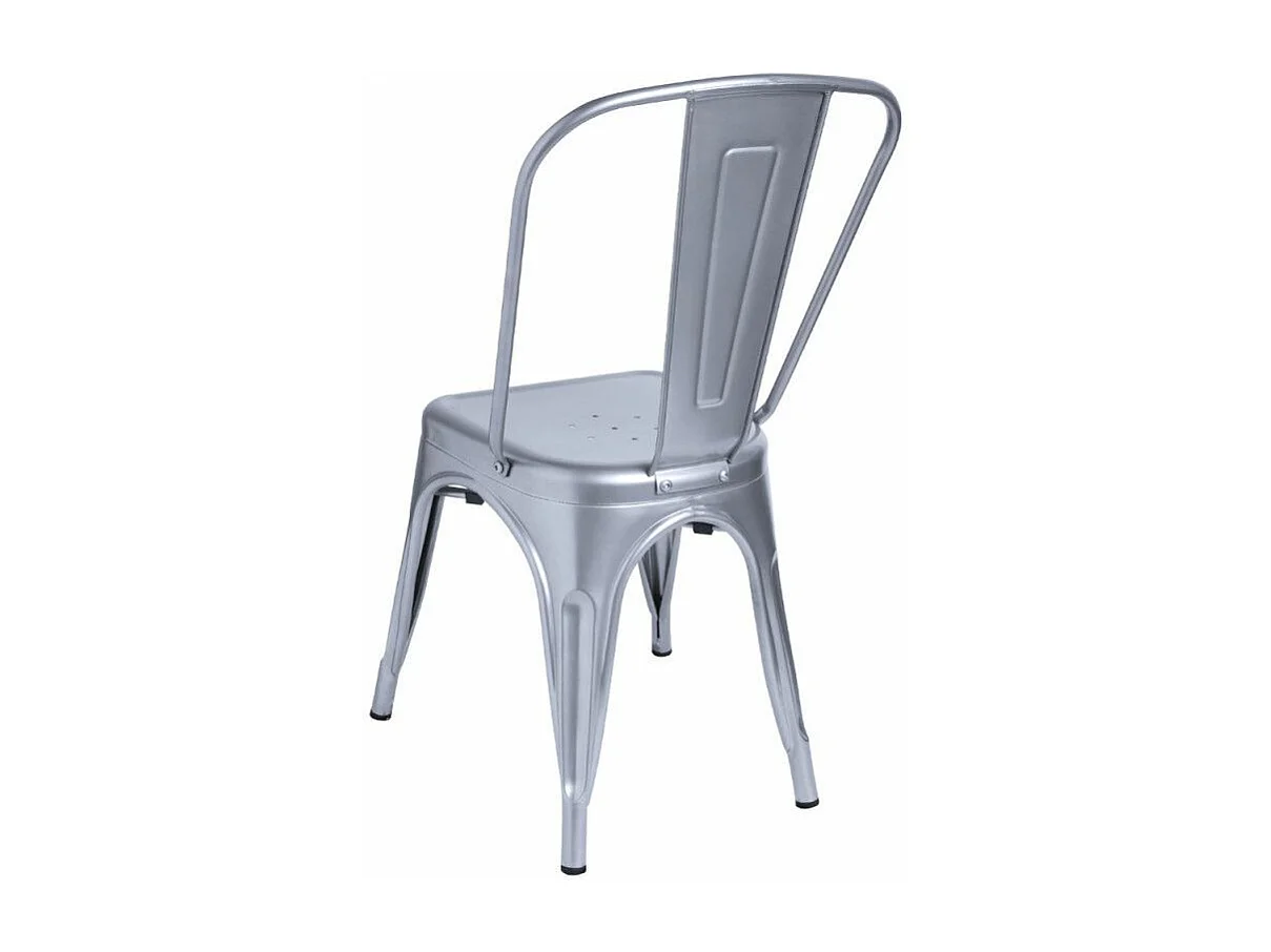 Chaise industrielle acier brossé Kanbo-Couleur Gris clair