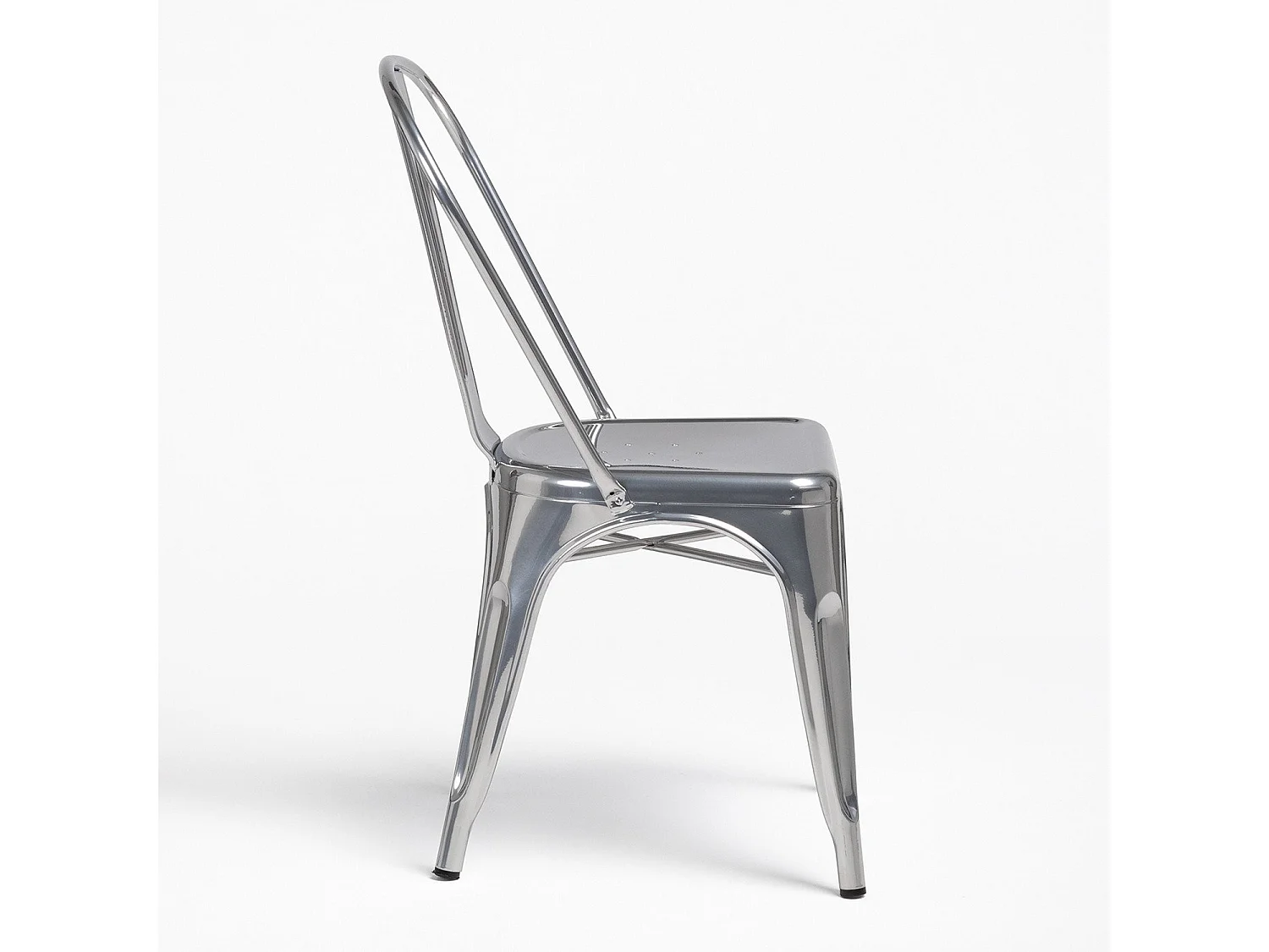 Chaise industrielle acier brossé Kanbo-Couleur Gris clair