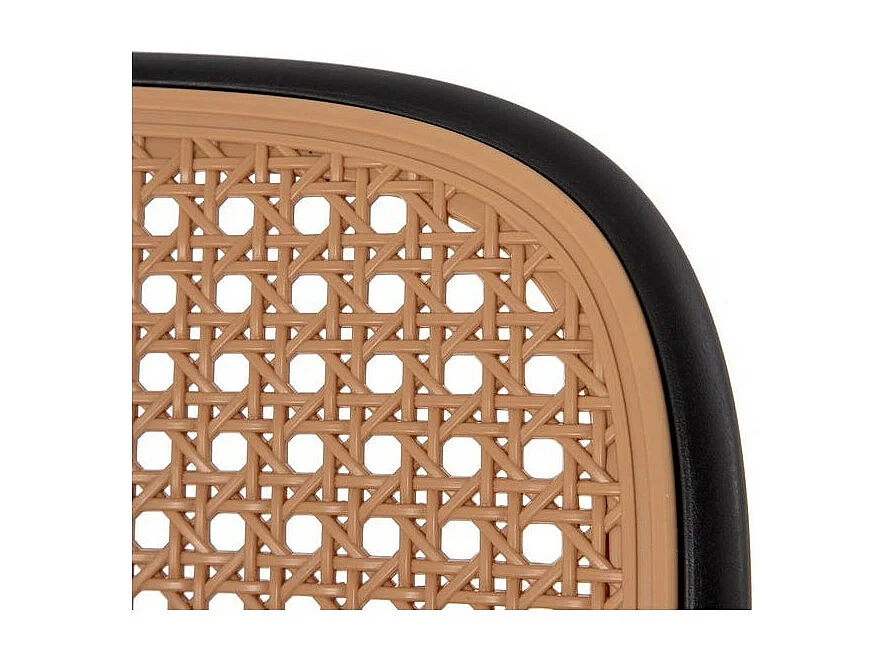Chaise noir et rotin synthétique naturel Skoza
