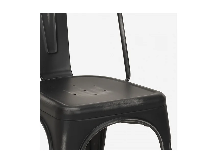 Chaise acier vintage vieilli Kintal-Couleur Noir