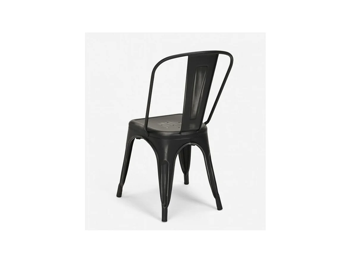Chaise acier vintage vieilli Kintal-Couleur Noir