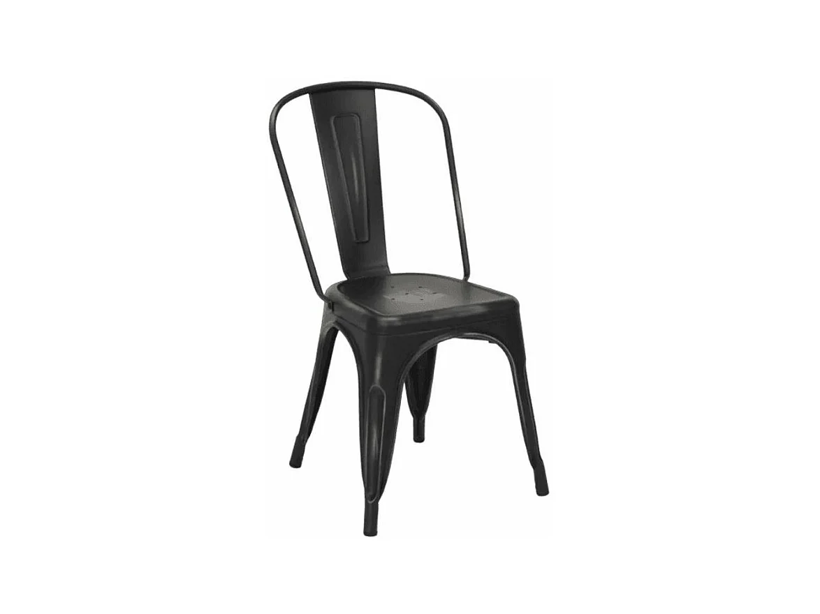 Chaise acier vintage vieilli Kintal-Couleur Noir