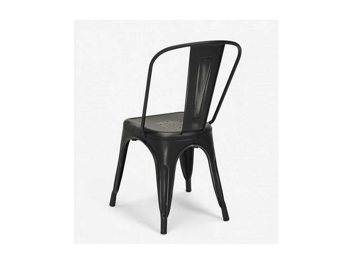 Kintal vintage verouderde stalen stoel-Kleur Zwart
