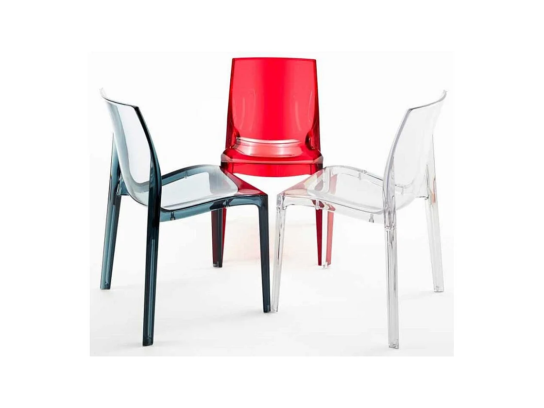 Koulio stapelbare transparante stoel-Kleur Rood