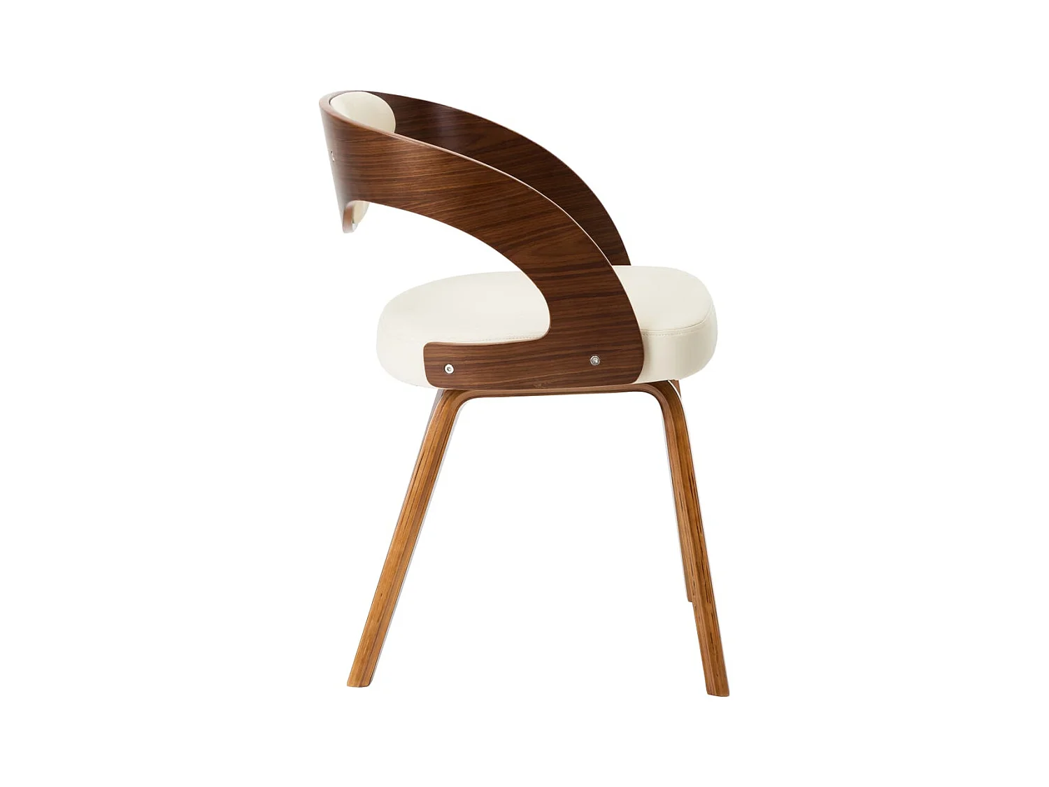 Chaises à manger lot de 6 crème bois courbé et similicuir