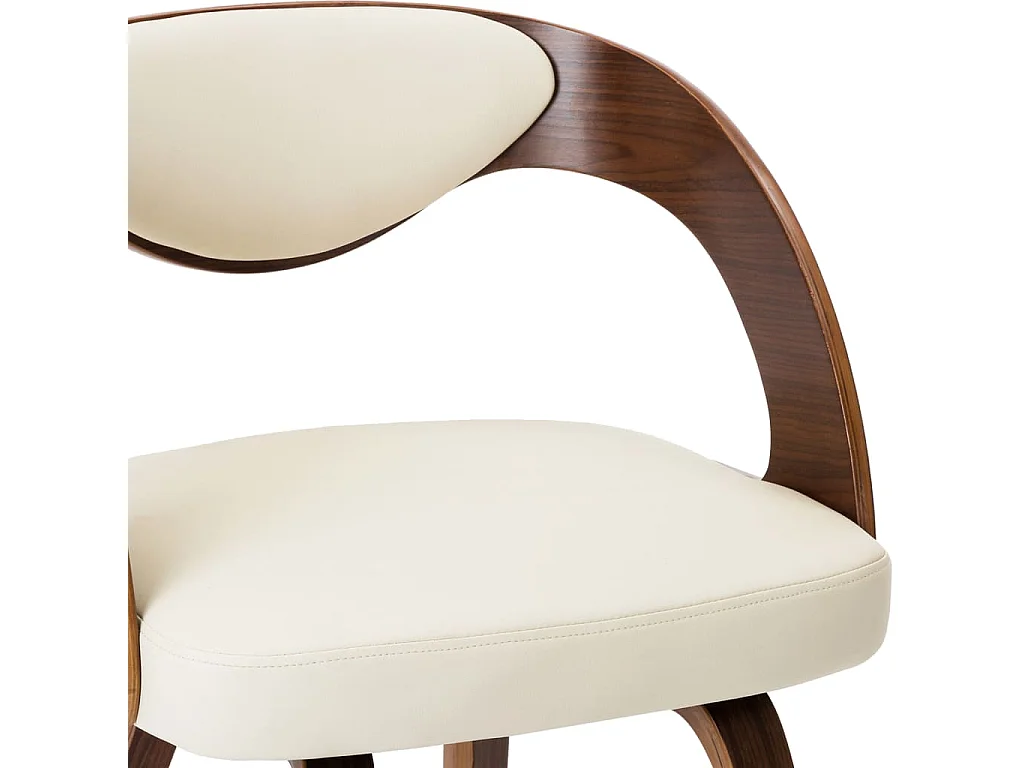 Chaises à manger lot de 6 crème bois courbé et similicuir