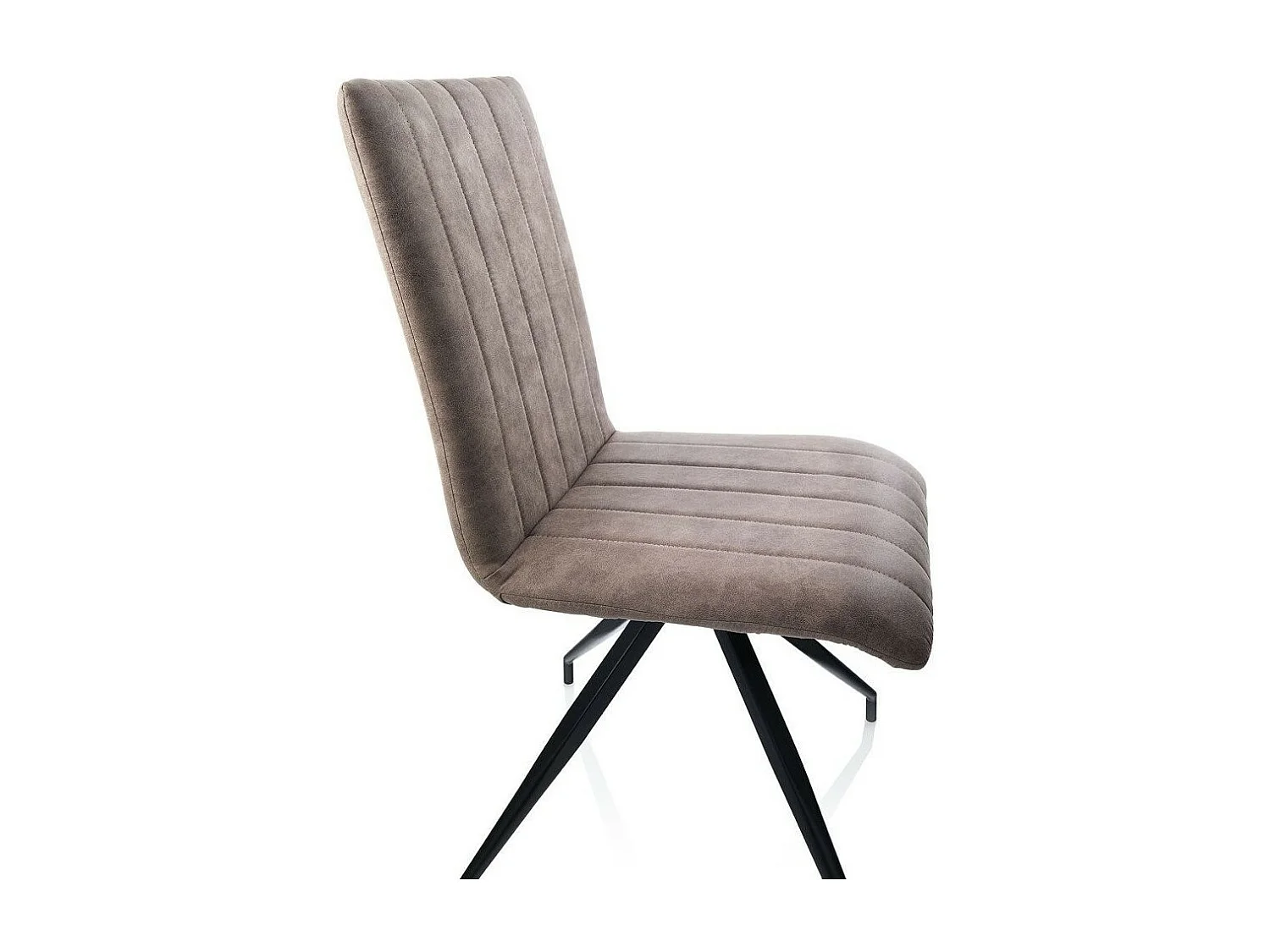 Chaise simili cuir beige et pieds métal noir Kirane - Lot de 2