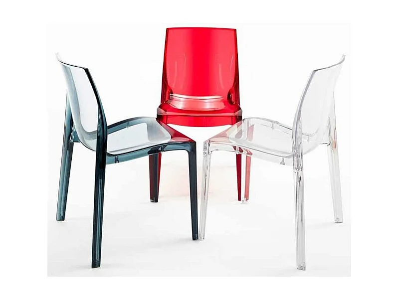 Chaise transparente empilable Koulio-Couleur Transparent