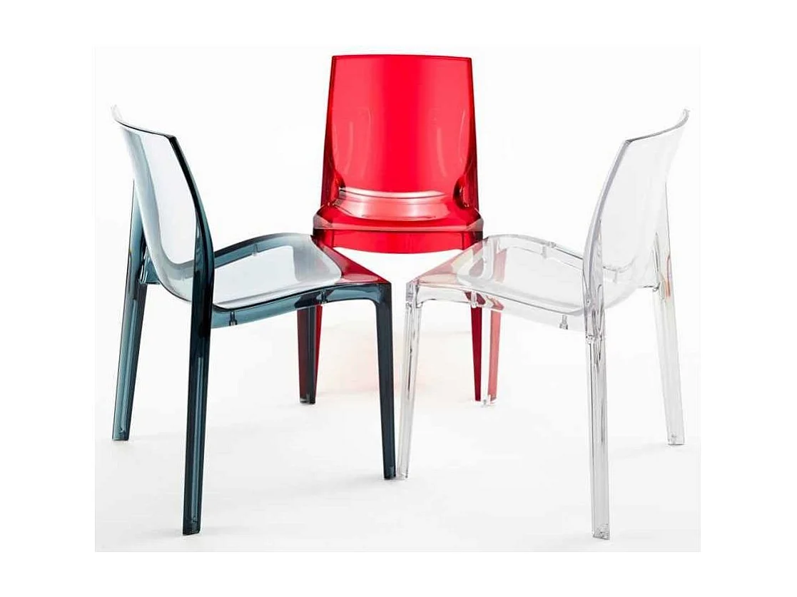 Chaise transparente empilable Koulio-Couleur Transparent