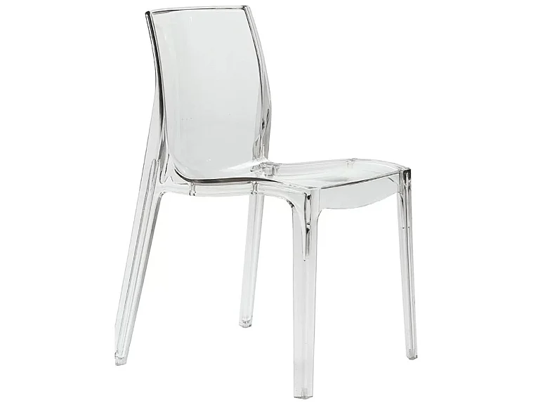 Chaise polycarbonate transparente ROMIA - Usage intérieur-extérieur-Transparent