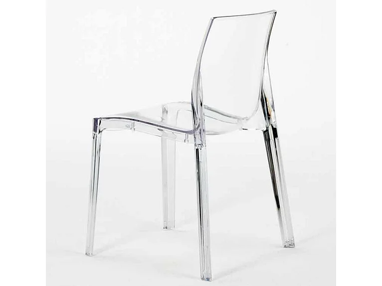 Chaise polycarbonate transparente ROMIA - Usage intérieur-extérieur-Transparent