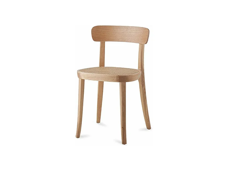 Chaise en rotin naturel et bois de frênes