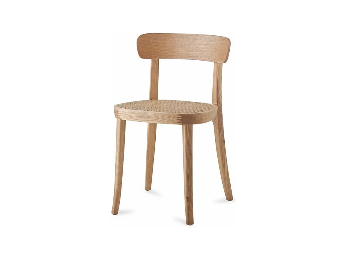 Chaise en rotin naturel et bois de frênes