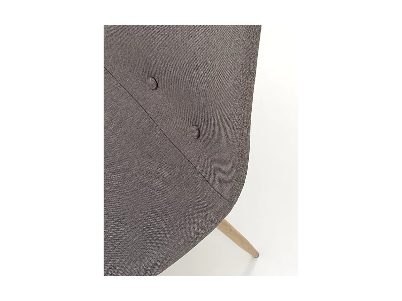 Mosac lichtgrijze stoffen stoel en metalen poten met houteffect - Set van 4