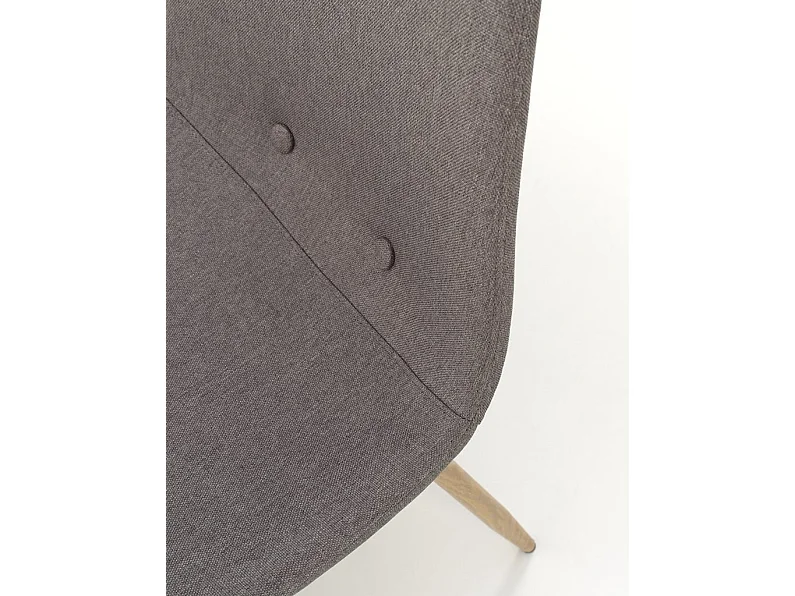 Chaise tissu gris clair et pieds métal effet bois Mosac - Lot de 4