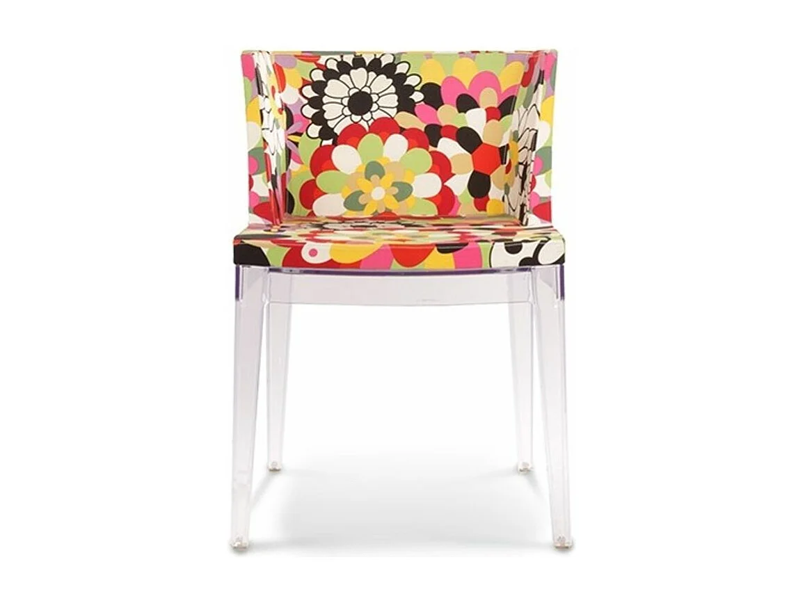 Delice transparante stoel met bloemenprint