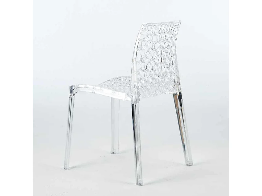 Chaise transparente empilable Pikazo-Couleur Gris