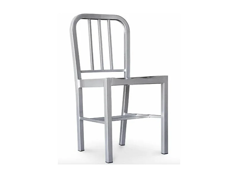 Chaise design métal argenté Kovy