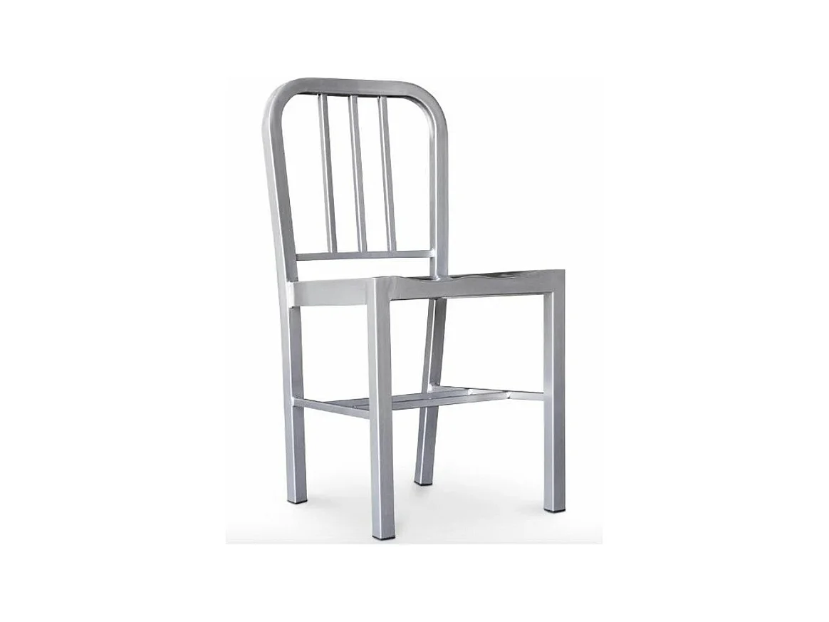 Chaise design métal argenté Kovy