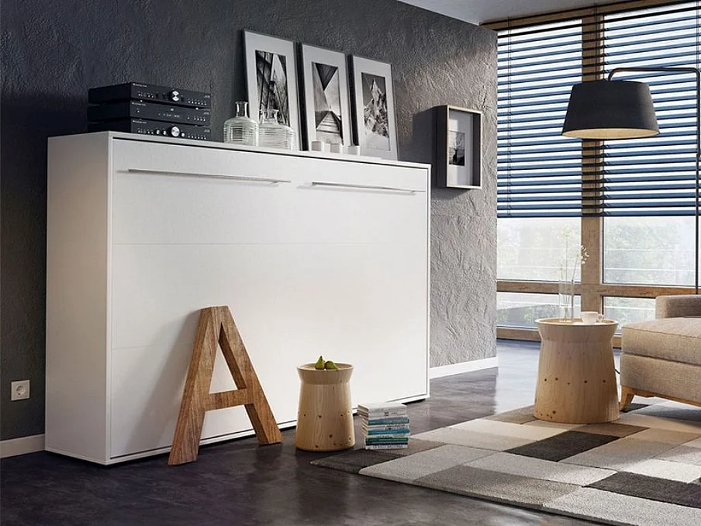 Cama c/armário horizontal AMBIHOME TANDOM - Branco, 140x200cm